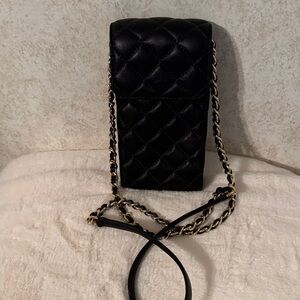 Micheal Kors Chic Black Quilted Crossbody Bag with Chain Strap
